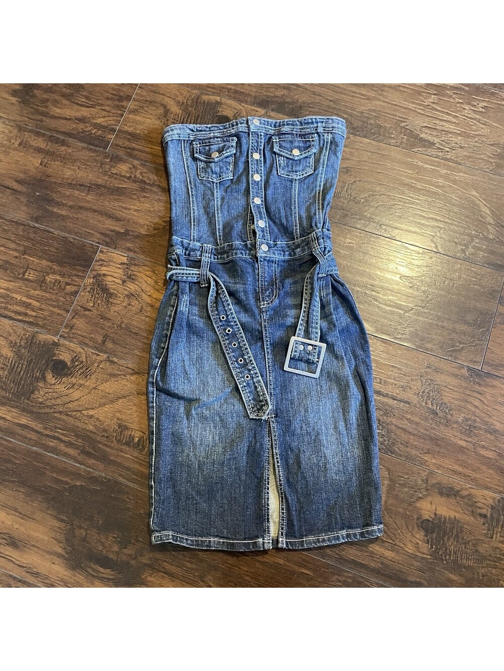 vintage Wet Seal strapless denim midi dress Y2K Woman’s Size Small